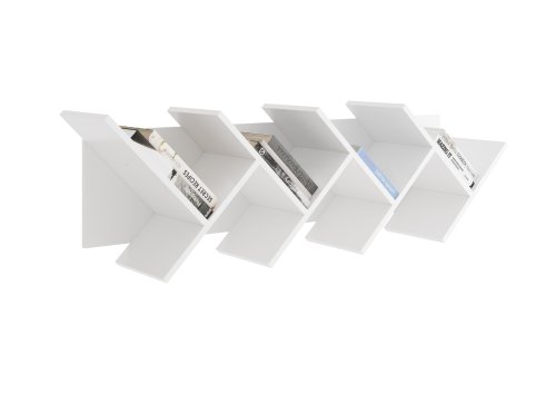 Wandregal/Wandgarderobe BÜCHEN 2 - Weiß Perlglanz
