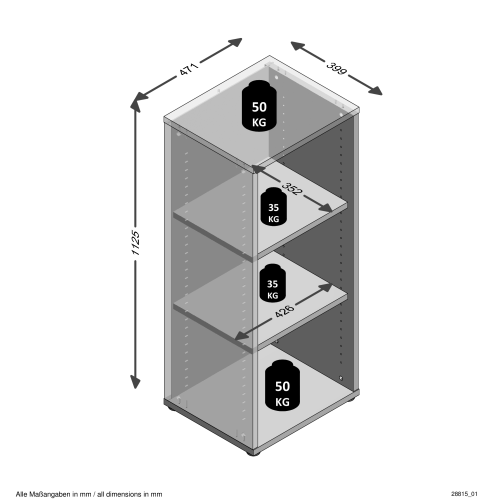 Regal CALVIA 5, Alteiche Nachbildung