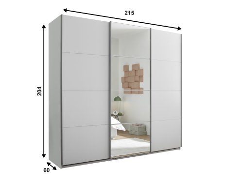 Schwebetürenschrank CARANO 3 Türen - Weiß - 215cm