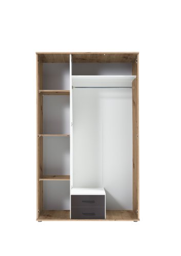 Drehtürenschrank CHICAGO 3-trg. - Artisan Eiche Nb./Betonoxid - 120cm
