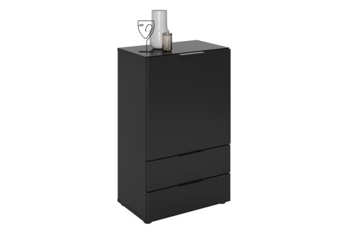Kommode DARK 5 - Schwarz Perlglanz