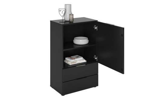 Kommode DARK 5 - Schwarz Perlglanz