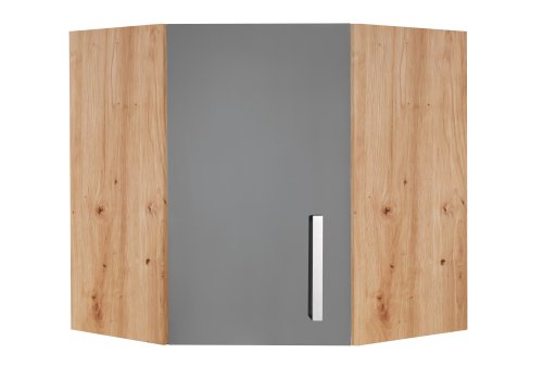 Eck-Hängeschrank DARIA/DAVOS 60x64 cm - Artisan Eiche Nachbildung/Lacklaminat Schiefer