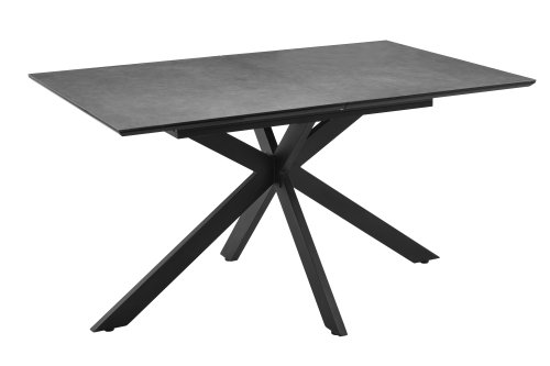 Preview: Esstisch FENJA II T 140-180x90cm - Glas in Keramikoptik/Anthrazit