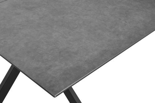 Preview: Esstisch FENJA II T 140-180x90cm - Glas in Keramikoptik/Anthrazit