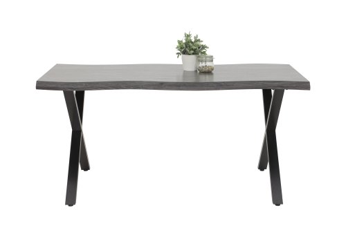 Preview: Esstisch GRETA T  200 x 100 cm - Grau mit Baumkante