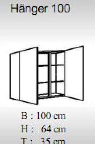 Hängeschrank JUDITH 100x64cm, Trüffeleiche / Hochglanz-Weiß