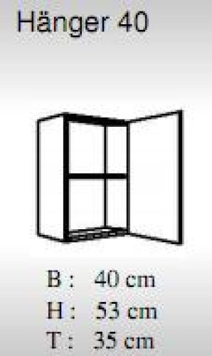 Preview: Hängeschrank TOP 40x53cm, Weiß / Weiß