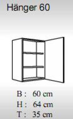 Hängeschrank ALINA 60x64cm, Artisan Eiche Nachbildung / Hochglanz-Weiß
