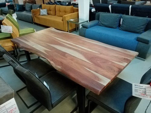 Esstisch INDIA 180x90cm - Akazienholz massiv - Gestell schwarz