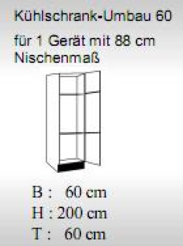Kühlgeräteumbauschrank SONEA 60x200x60cm, Sonoma Eiche Dekor / Weiß