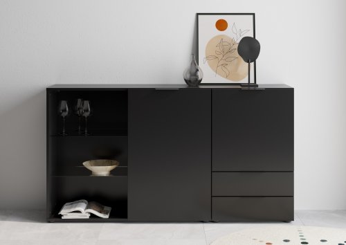 Kommode DARK 5 - Schwarz Perlglanz