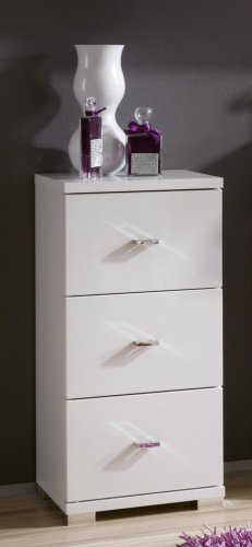 Bad-Kommode MORNING, Weiß/MDF Weiß Glanz Nachbildung
