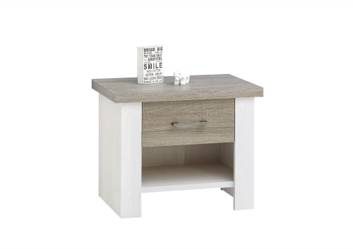 Schlafzimmerkombination LUCA - KS 5trg./180x200/2x Nako - Pinie Weiß/Trüffel Nachbildung