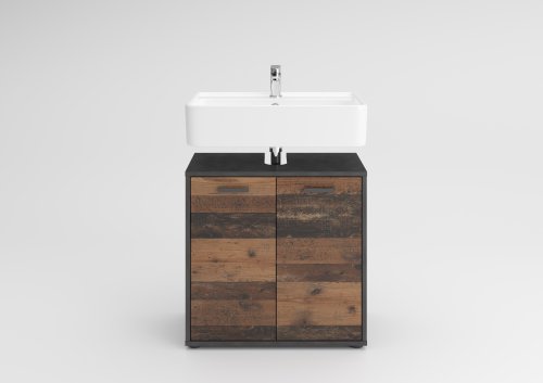 Waschbeckenunterschrank MADOC 1, Old-Style dunkel / Matera
