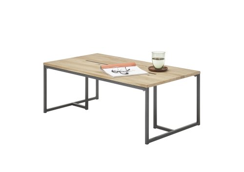 Couchtisch MIRO - Eiche massiv/Metall schwarz