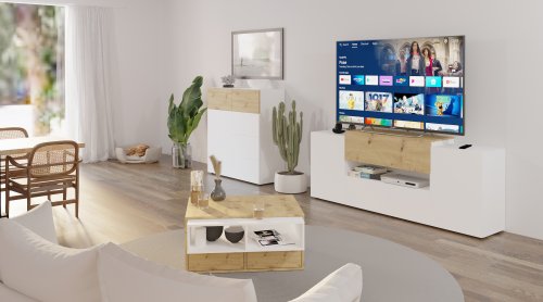 Couchtisch MONZA 2, Artisan Eiche/Brilliantweiß