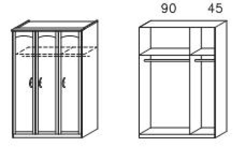 Kleiderschrank TORRENT, 3-trg.
