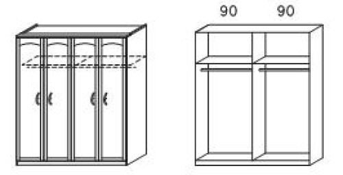 Kleiderschrank TORRENT, 4-trg.