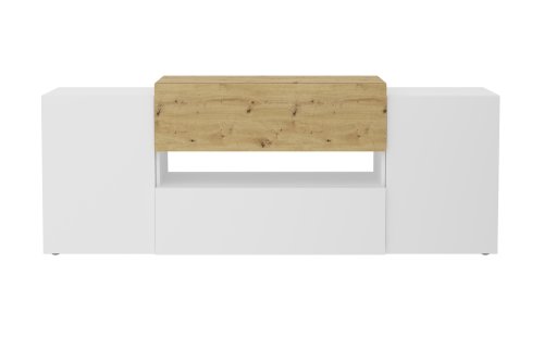HIFI/TV Board Olpe 1, Brillantweiß / Artisan Eiche Nb.