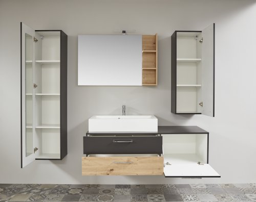 Badezimmer-Set ONE, Grau Matt