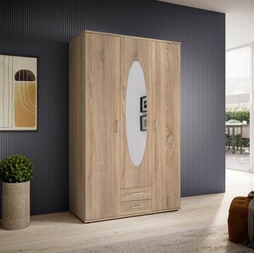 Drehtürenschrank Paul 3-trg. - Sonoma-Eiche Nb. - 120cm