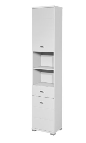 Bad-Hochschrank POOL, MDF Weiss Hochglanz Nachbildung