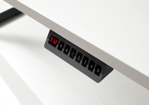 Schreibtisch PRONTO, elektr. höhenverstellb. - Lichtgrau/Silber