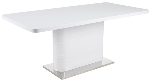 Esstisch BRISBANE 140-180x90cm - Hochglanz weiß