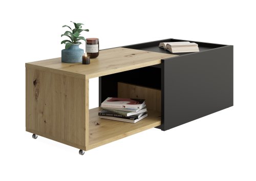 Couchtisch SLIDE 1, Artisan Eiche/Schwarz