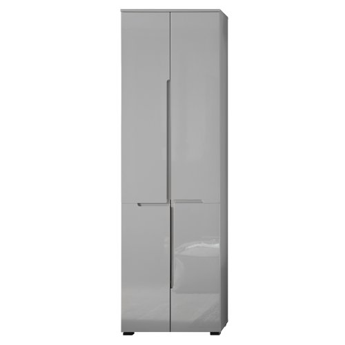 Garderobenhochschrank THESSA - Grau/Grau Hochglanz
