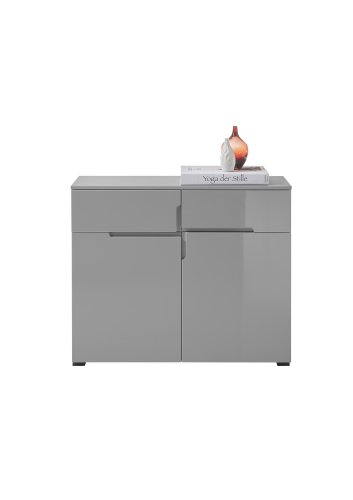 Kommode THESSA 2, Grau/Grau Hochglanz