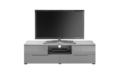 TV Lowboard THESSA, Grau/Grau Hochglanz