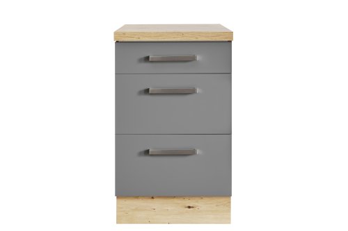 Topfschrank DARIA/DAVOS 50x60cm - Artisan Eiche Nachbildung/Lacklaminat Schiefer