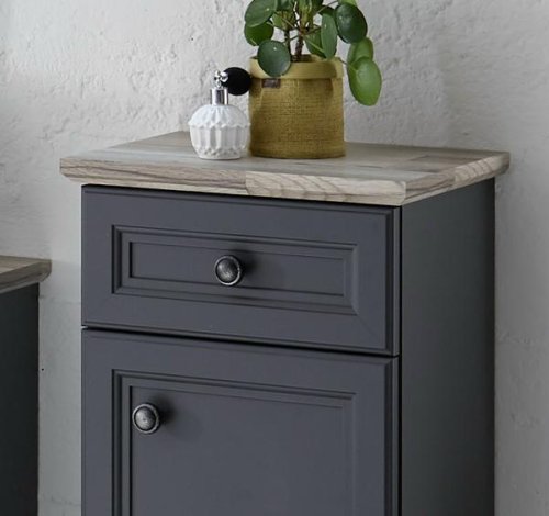 Badezimmer-Set TOSKANA, Grau/Timber Wood Nachbildung