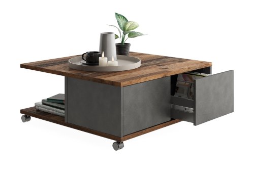 Couchtisch TWIN 1, Matera/Old Style dunkel