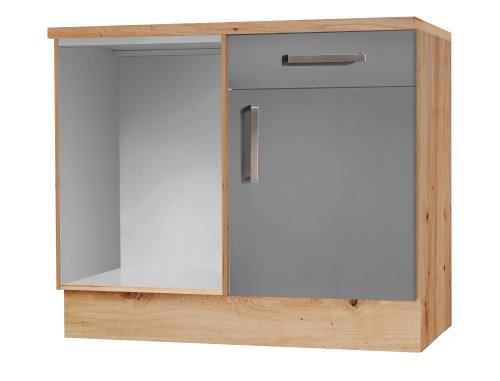 Eckanrichte DARIA/DAVOS 110x86x60cm - Artisan Eiche Nachbildung/Lacklaminat Schiefer