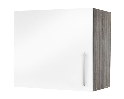 Hängeschrank JUDITH 60x64cm, Trüffeleiche / Hochglanz-Weiß