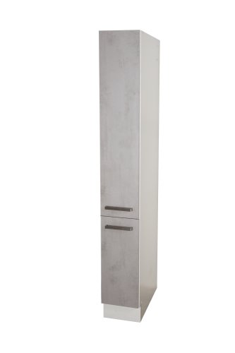 Küchen Apothekerschrank MARA 30x212x60cm, Weiß / Betonoptik