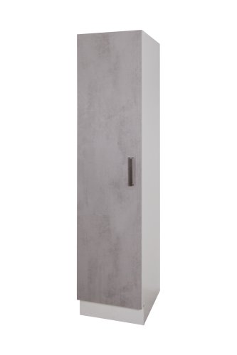 Küchen Seitenschrank MARA 50x212x60cm, Weiß / Betonoptik