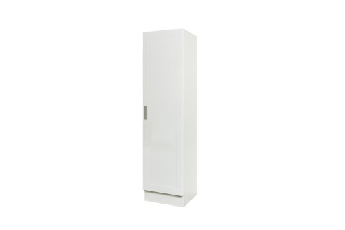 Seitenschrank MATRIX 50x200x60cm, Weiß / Weiß Kassette