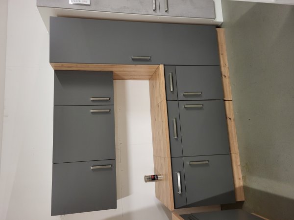 Anrichte DARIA/DAVOS 60x60cm - Artisan Eiche Nachbildung/Lacklaminat Schiefer