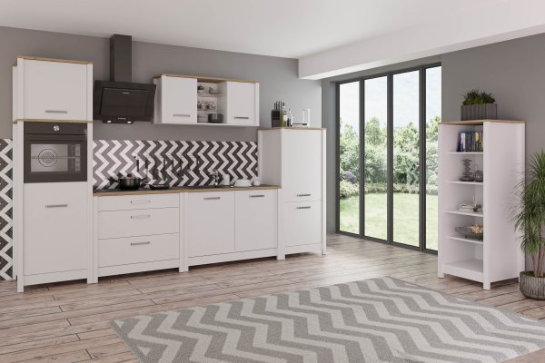 Spülenschrank SICILIA 130x60cm, Weiß / Artisan Eiche Nb.