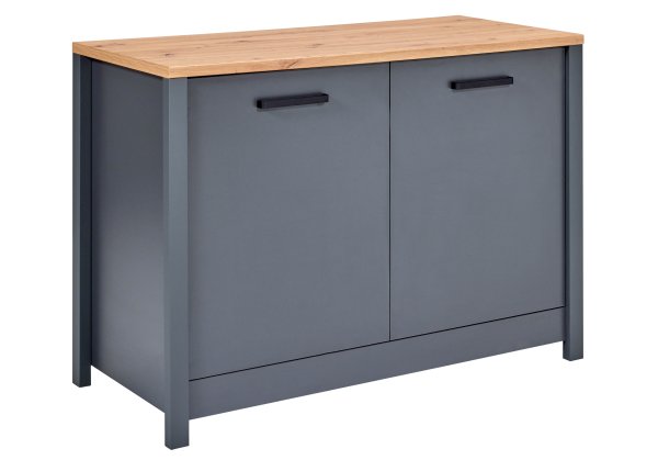 Spülenschrank VENETO 130x60cm, Anthrazit / Artisan Eiche Nb.