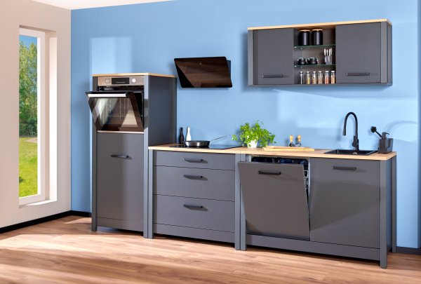 Geräteschrank 1 VENETO 70x167cm, Anthrazit / Artisan Eiche Nb.