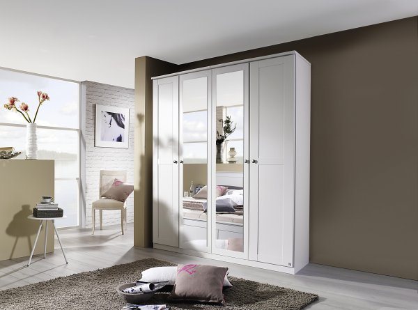 Drehtürenschrank ROSENHEIM, 4-trg., 2 Spiegeltüren