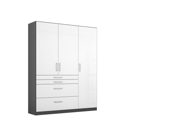 Drehtürenschrank HOMBURG, 3-trg., 4 Schubkästen