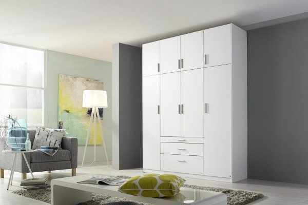 Drehtürenschrank HILDESHEIM, 8-trg., 3 Schubkästen