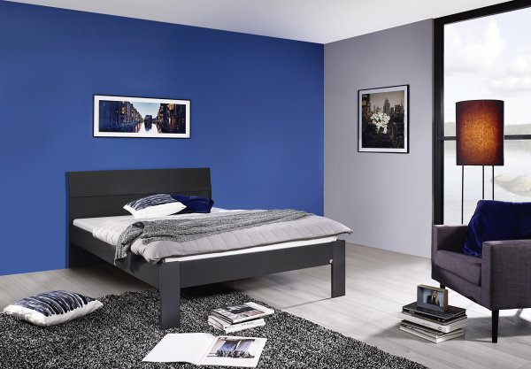 Bett FLEXX 140x200cm - Grau Metallic