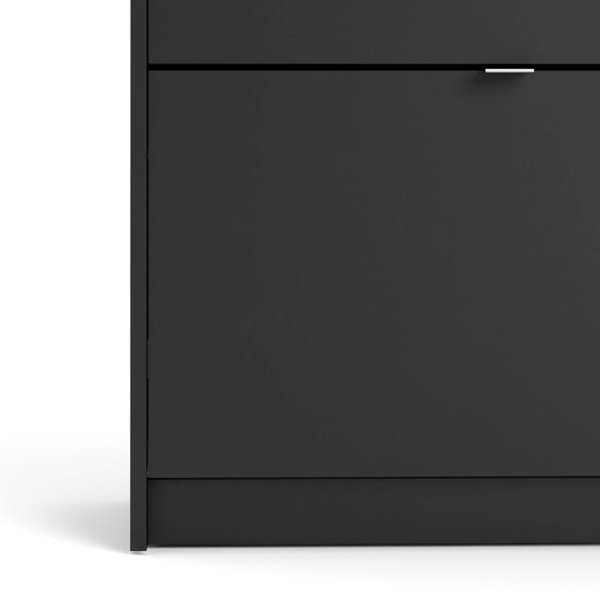 Schuhschrank SHOES, 2 Klappen - Mattschwarz